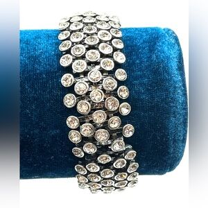 Vintage Silver and Rhinestone Bracelet